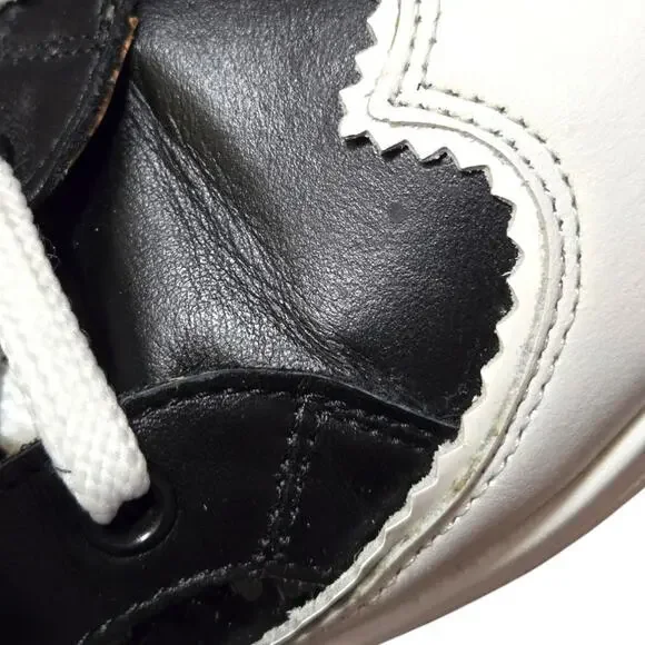 The Office of Angela Scott Gemma Black White Leather High Top Sneakers Size 7.5 - Picture 7 of 9